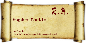 Regdon Martin névjegykártya