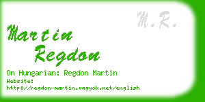 martin regdon business card